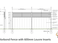 Louvre Fence Extension Panels @ 600mm (H)