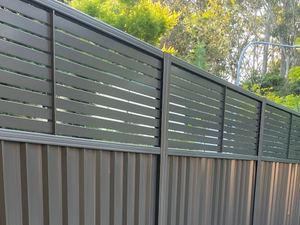 Colorbond fence with 300 mm slat inserts