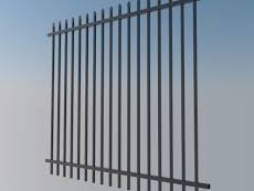 2.1 m black steel security panel (spear top) – roll top uses the same posts and finish