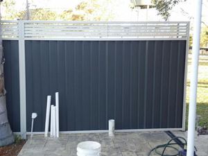 Colorbond Pool Fence with 300mm Louvre Inserts