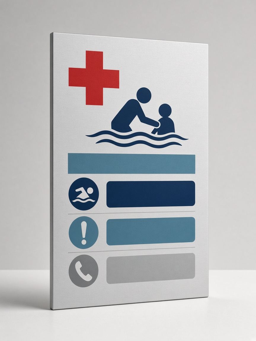 Aluminium Pool Safety Sign / CPR Chart