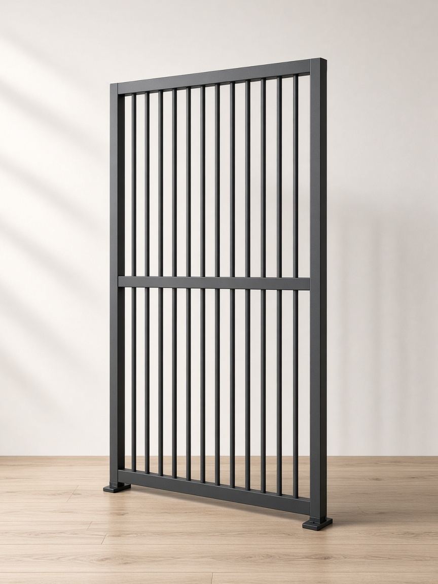 Aluminium Flat Top Gate – Pool Certified – 1800H × 970W Satin Black