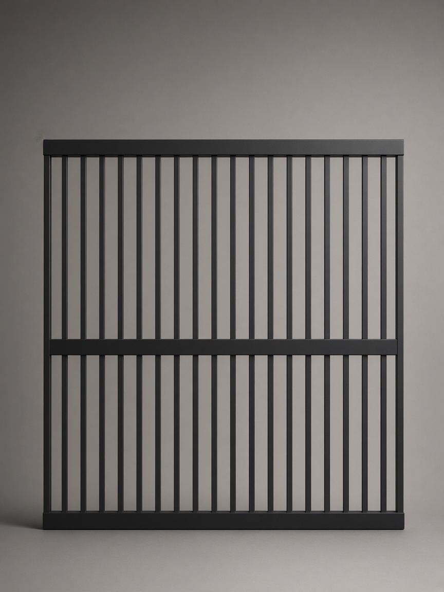 Aluminium Flat Top Panel – Pool Certified – 1800H × 2400W Satin Black