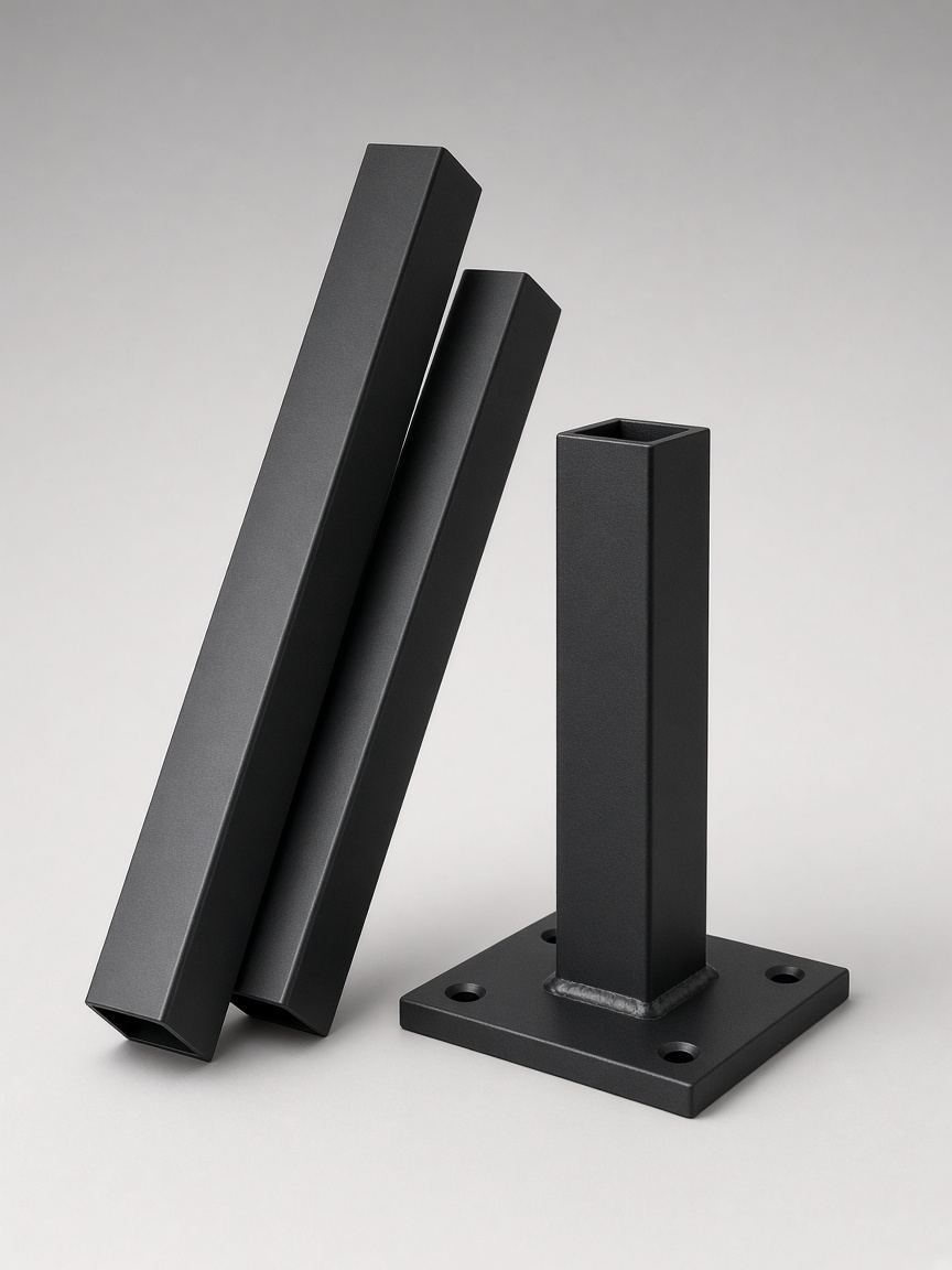 50 × 50 mm Aluminium Post – Satin Black