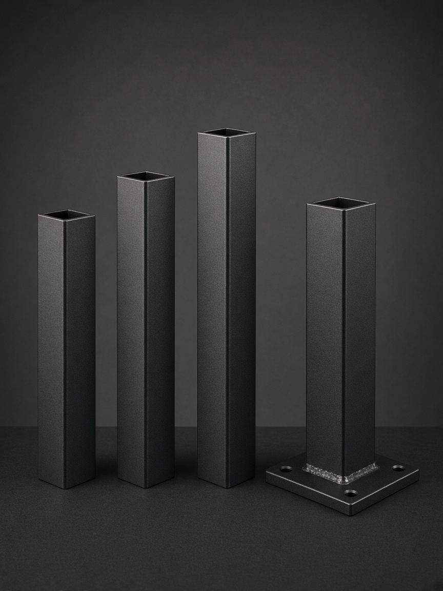 65 × 65 mm Steel Post – Satin Black