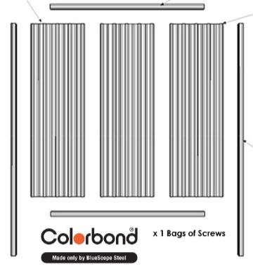 Elevation drawing of a Colorbond fence sheet profile