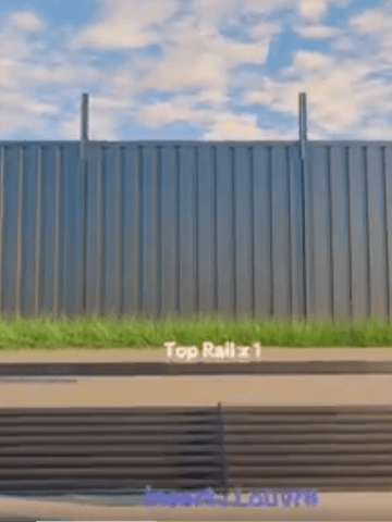 Construction detail of a Colorbond fence with a matching sheet height extension and top rail