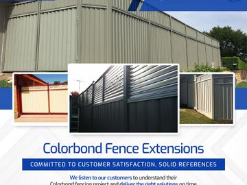 Board of Colorbond fence height extension style options