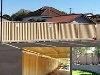Cream Colorbond fence and patio screen