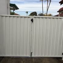 Light grey Colorbond double gate