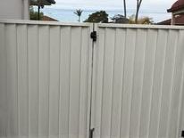 Light grey Colorbond double gate