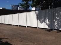 White Colorbond fence on a new build site