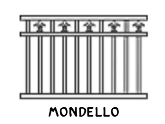Panel drawing with fleur-shaped inserts between top rails.