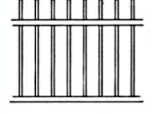 Catalog drawing of rods extending slightly above twin top rails.