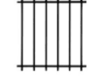 Panel drawing with pickets stepped in a curve and spear finials.