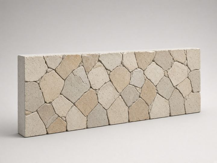 Flagstone-face concrete retaining-wall sleeper on a studio backdrop