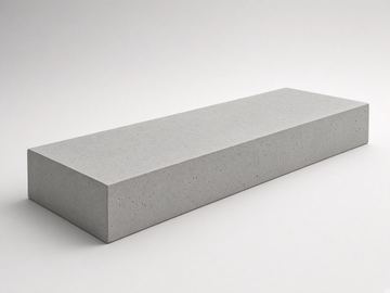 Smooth natural-grey concrete retaining-wall sleeper on a studio backdrop