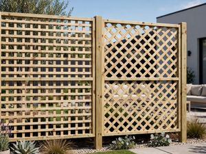 Square and diamond treated pine lattice fence panels