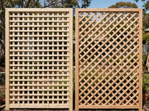 Framed square and diamond timber lattice screens