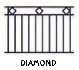 Diamond tubular fence panel