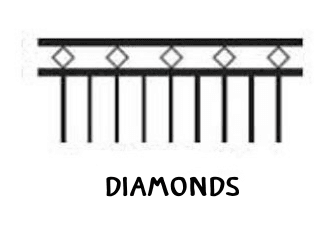 Diamonds tubular fence panel