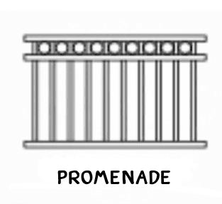 Promenade tubular fence panel