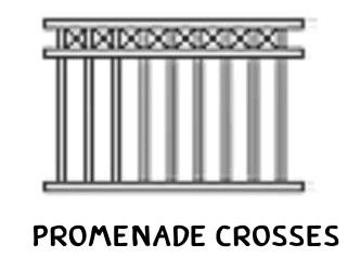 Promenade Crosses tubular fence panel
