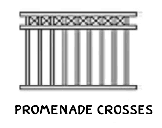 Promenade Crosses tubular fence panel