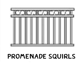 Promenade Squirls tubular fence panel