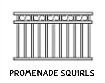 Promenade Squirls tubular fence panel