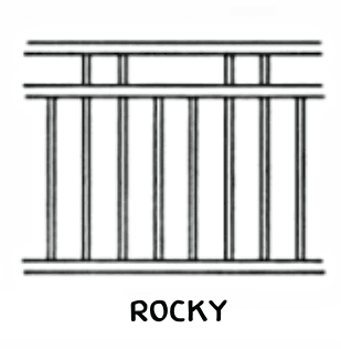 Rocky tubular fence panel