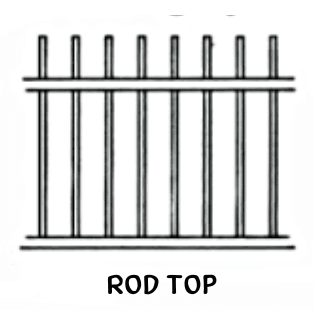 Rod Top tubular fence panel