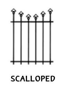 Scalloped tubular fence panel