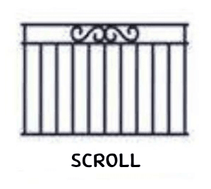 Scroll tubular fence panel