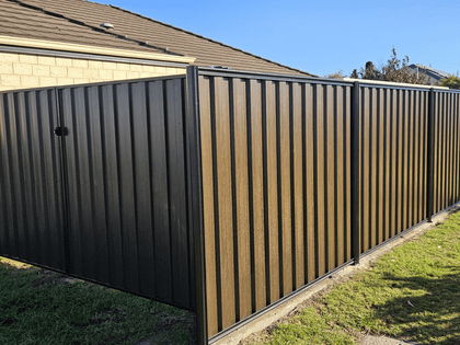 Dark brown Espresso woodgrain steel double gates
