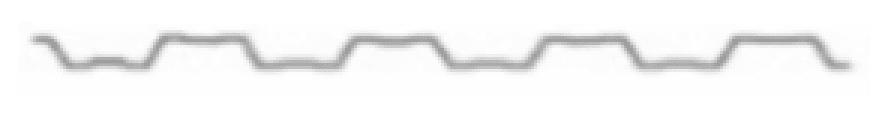 Cross-section of the Smartline woodgrain sheet: a shallow, closely spaced wave